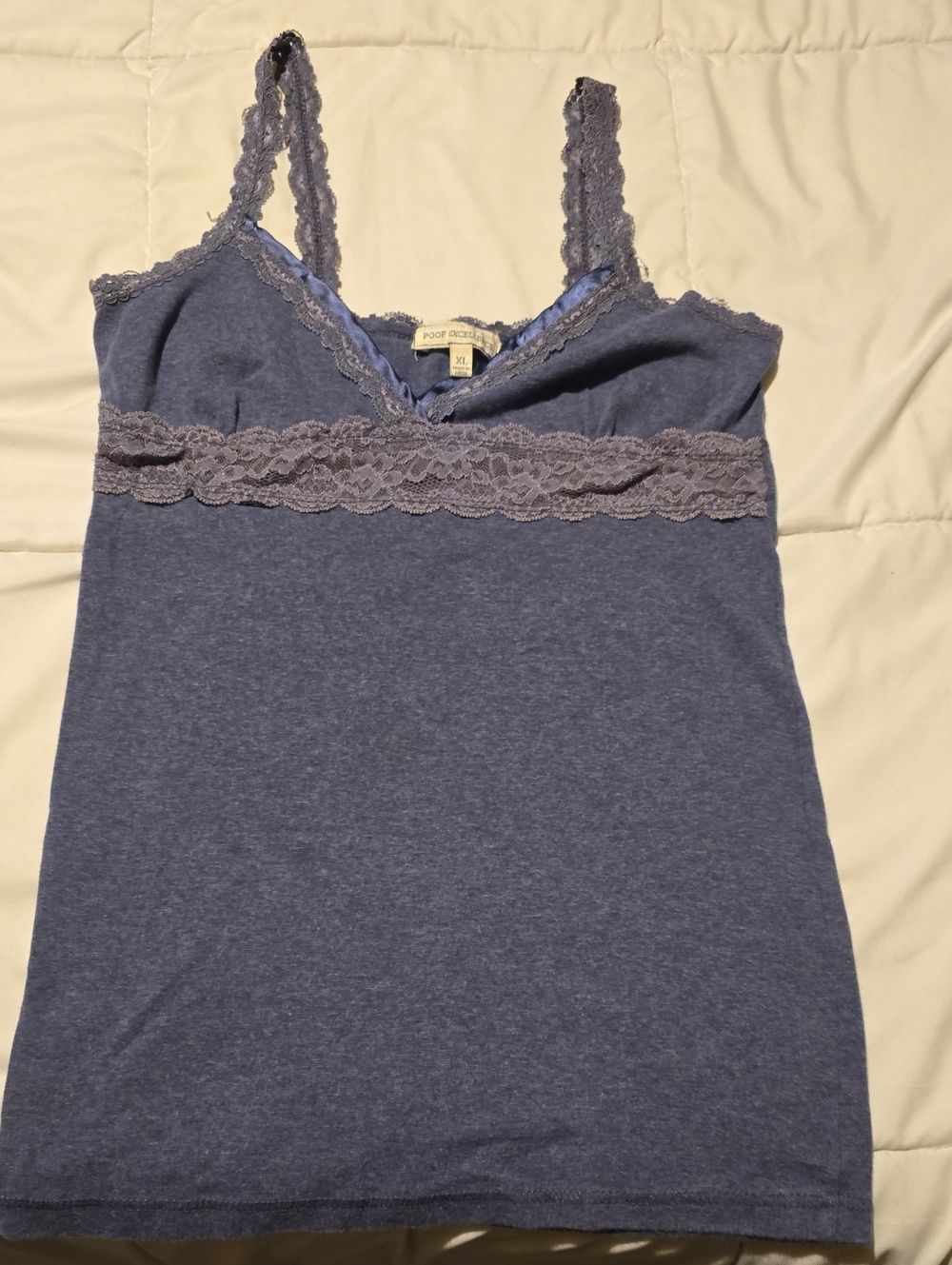 Poof Excellence Navy Lace-Trim Camisole